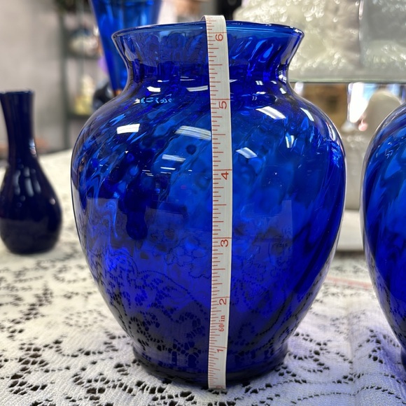 Vintage Dual Bubble Half Swirl Vase Set - Picture 2 of 4